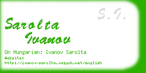 sarolta ivanov business card